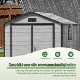 Patioslife YardVault Outdoor Opslagschuur met Vloer, Weerbestendige Waterdichte Plastic Tuinschuur van Hars met Slot en Raam voor de Tuin, Zware Opslagschuur voor Gereedschap, Fietsen & Tuinapparatuur